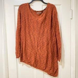 RUBBISH Knit Burnt Orange Slanted Front Sweater